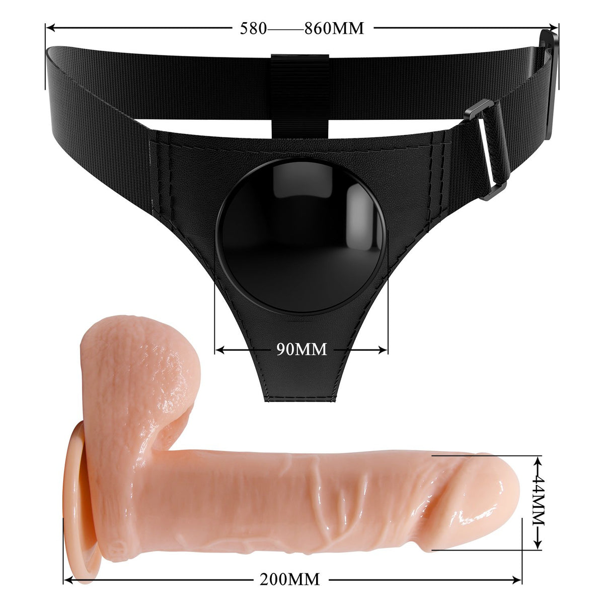 Arnés sexual con dildo Tom BAILE BW-022090NR
