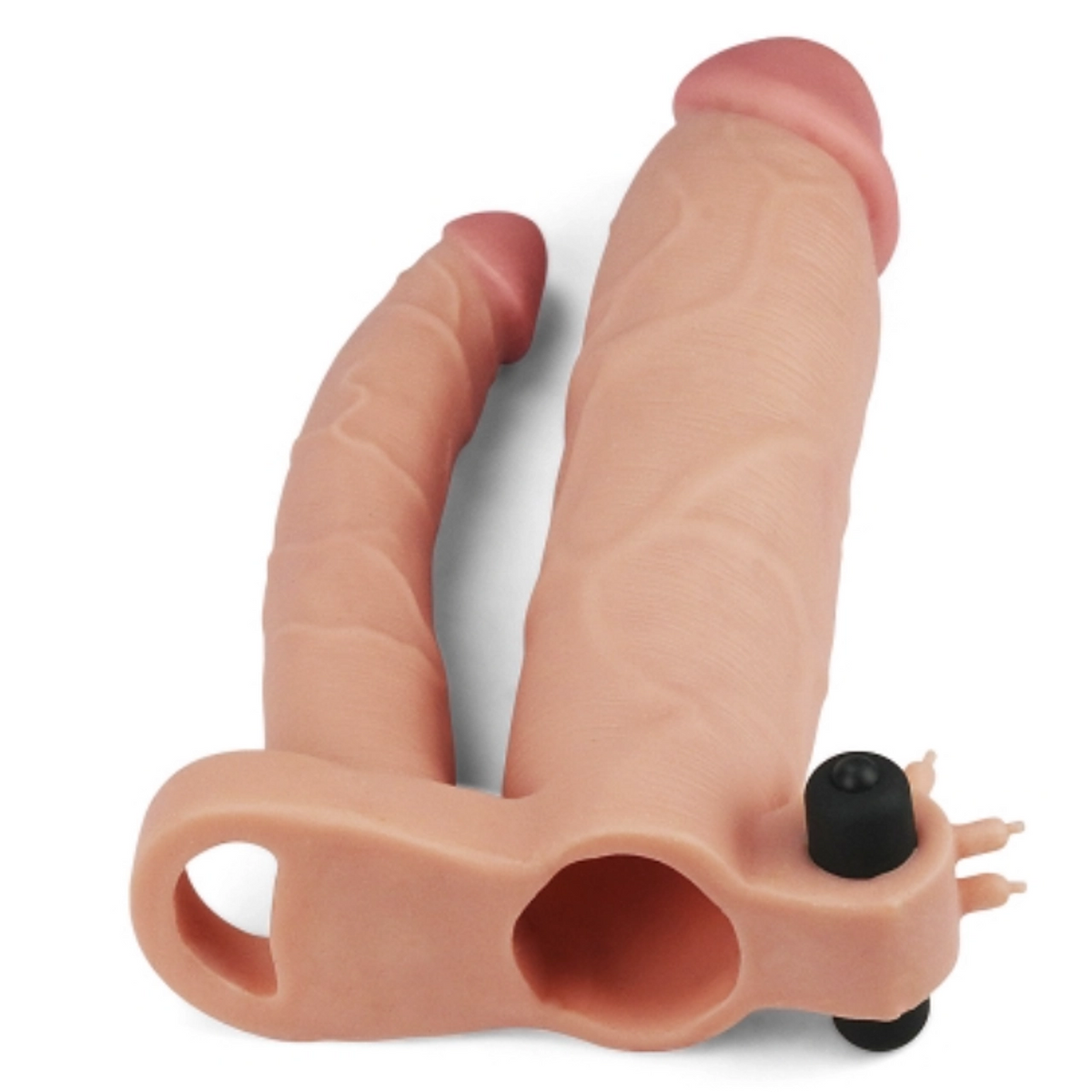Funda para pene vibratoria doble Pleasure X Tender +5cm LOVETOY LV314102