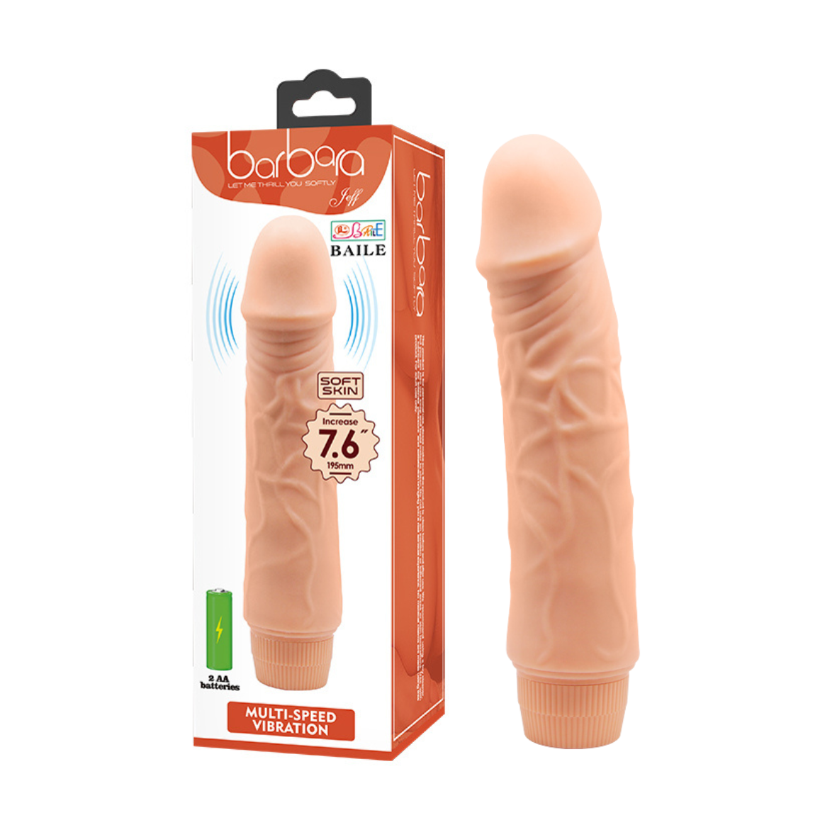 Dildo vibrador 19,5cm BAILE BW-001032R