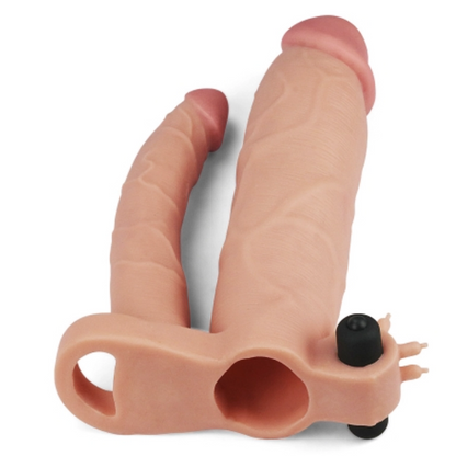Funda para pene vibratoria doble Pleasure X Tender +5cm LOVETOY LV314102